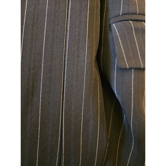 Tahari Womens Pinstripe One Button Blazer Size 6 Black & White Career Office - Picture 14 of 14